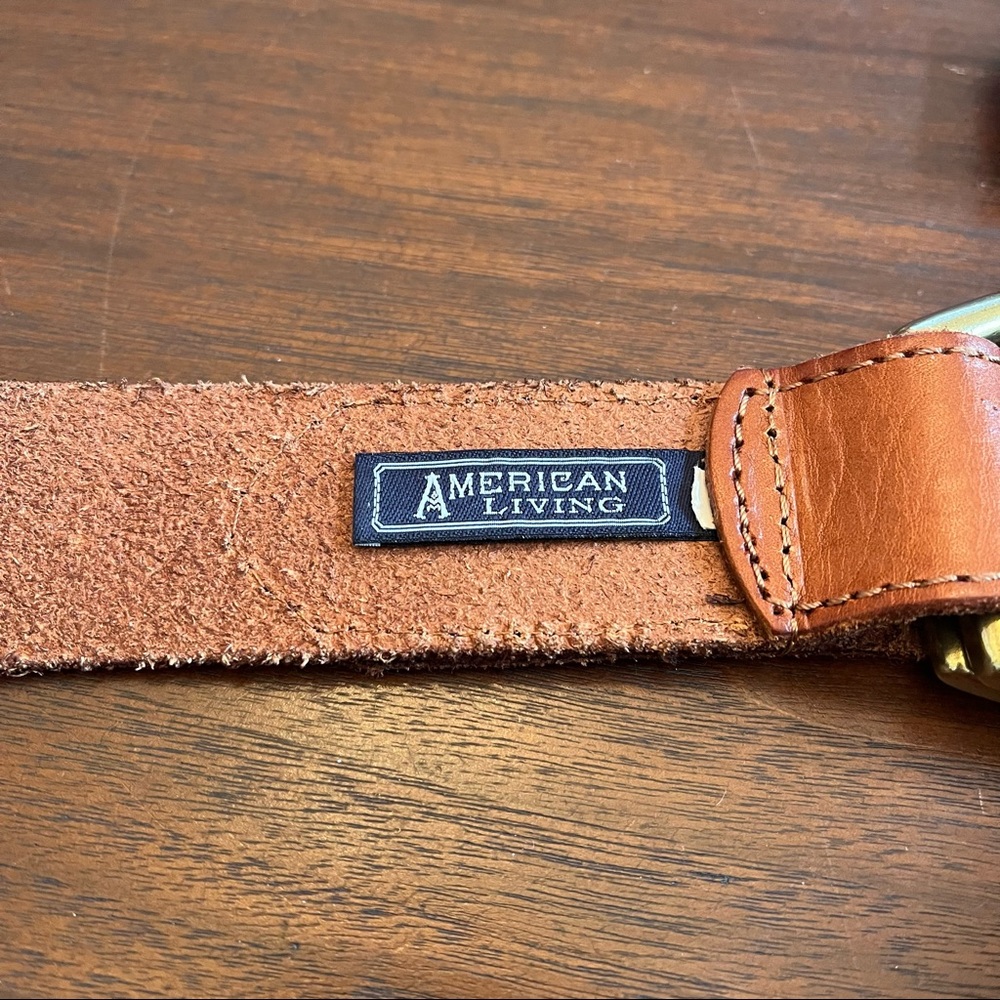 American Living Genuine Leather Tan Belt Medium NWT - Picture 4 of 7